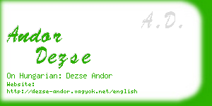 andor dezse business card